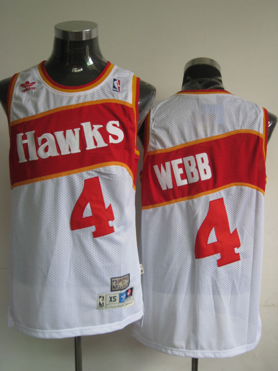  NBA Atlanta Hawks 4 Spud Webb Soul Swingman Home White Jersey
